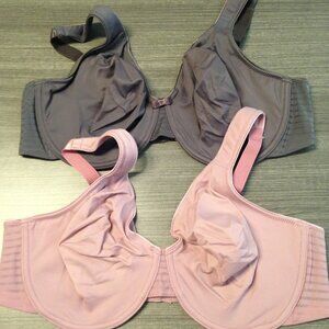 NEW 42D (2) Barely Breezies Seamless Full Coverage Modern Teardrop Bras